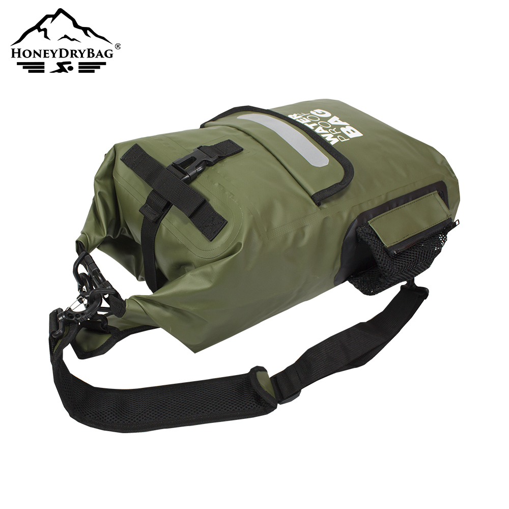 PVC Tarpaulin Waterproof Roll-top Backpack with Detachable Straps